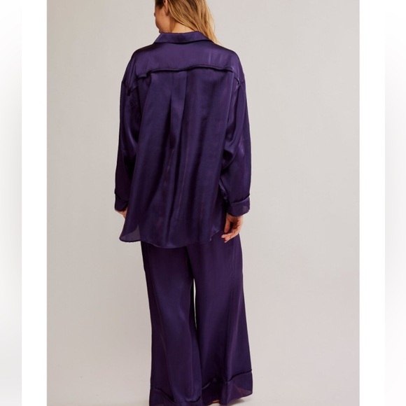 NWT  Free People Dreamy Days Solid PJ Set / Gothic Grape  Size: S - Picture 3 of 4